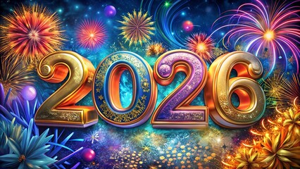 2026 Happy New Year Greeting Card
