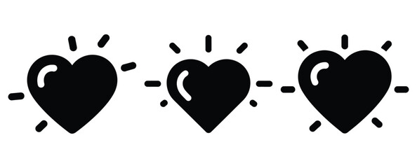 love magic silhouette icon set, black color and white background © Bemol