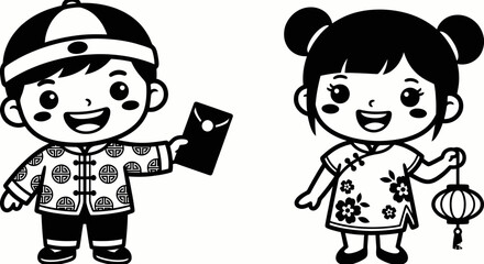 Cute Kids Cartoon Characters Vector