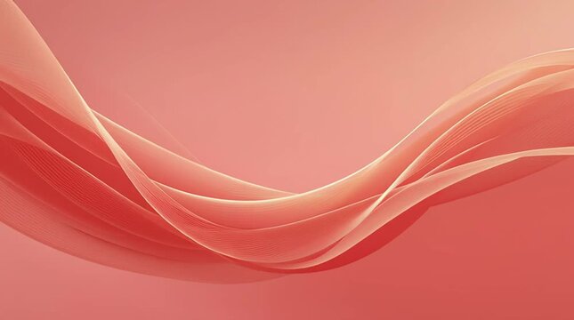 Abstract Wave Form in Salmon: a captivating graphic featuring flowing, ribbon-like forms that curve and dance across a soft salmon-colored backdrop.