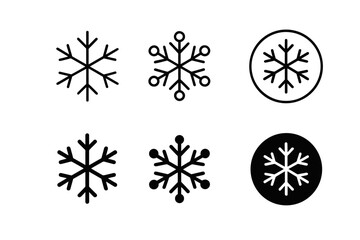 Collection of snowflake icons in various styles and formats for winter and cold weather themes