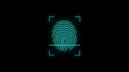 Digital biometric fingerprint scan video Biometric Fingerprint Scanning for Digital Security. identity verification secure access. Cyber Security Email Phishing Encrypted Technology - Powered by Adobe