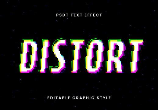 Glitch Pixelated Distortion Text Effect