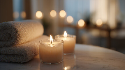 Relaksujące spa z aromatycznymi świecami