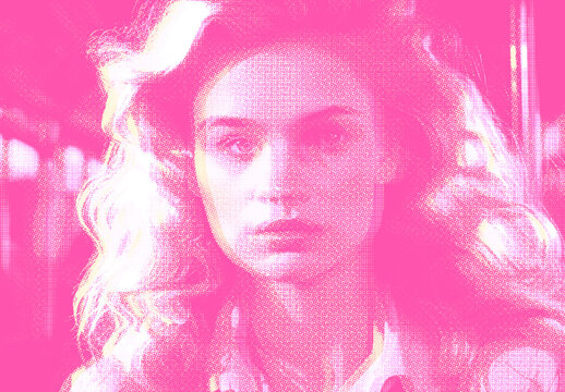 Fuchsia And White Risograph Photo Effect