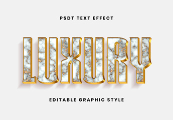 Gold Luxury White Marble Vein Text Effect Embossed Ornate Granite Font