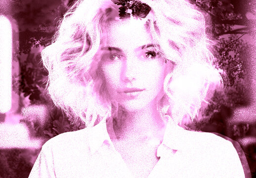 Pink And Black Risograph Photo Effect
