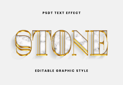 Gold Luxury White Marble Vein Text Effect Granite Elegant Font