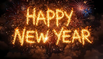 Colourful fireworks light up the night sky during a celebration of the New Year