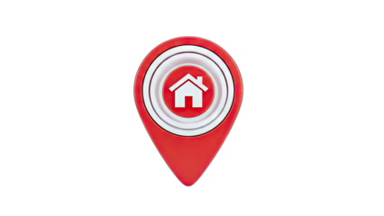 Home Location Pin Icon on White Background