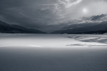 snow covered mountains