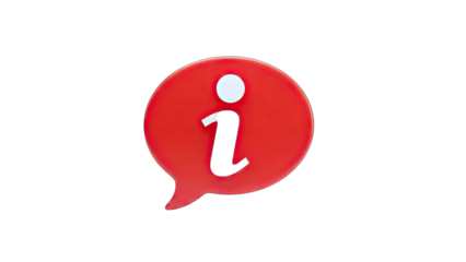Information Icon in Speech Bubble on White Background
