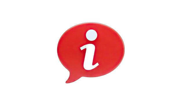 Information Icon in Speech Bubble on White Background