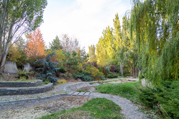 Obraz premium Botanic garden during autumn in Erzurum