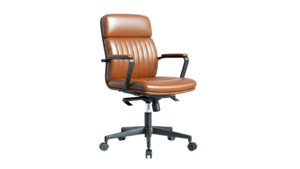 Leather Office Chair Isolated on White Background