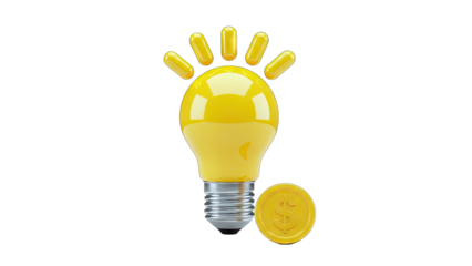 Lightbulb Idea with Dollar Coin Concept