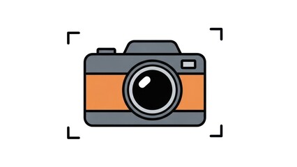 Camera icon illustration conceptual photography and media production