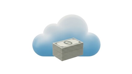 Cloud computing and finance concept illustration on white background