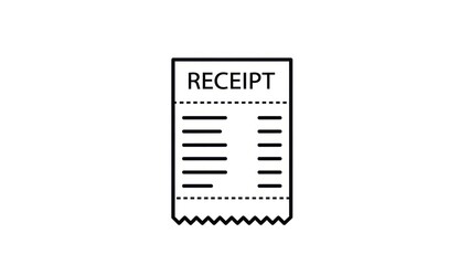 Minimalist receipt icon financial documentation for commercial use