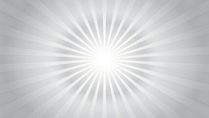 Fototapeta premium Minimalist White and Gray Sunburst Background with Radial Light Rays and Gradient Effect