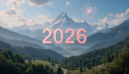 A vibrant and joyful scene  with  "Happy New Year 2026"