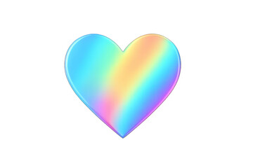 Fototapeta premium Holographic 3d heart icon with rainbow gradient