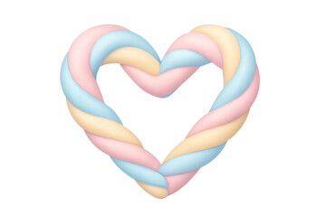 Obraz premium Twisted marshmallow candy heart in pastel colors
