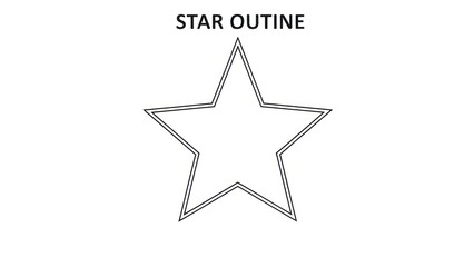 Star outline vector graphic against white background for design elements