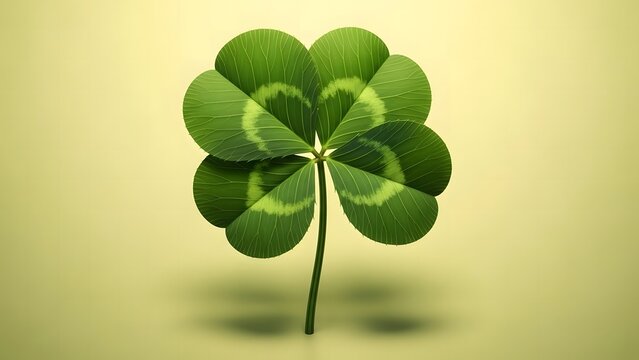 Lucky four leaf clover on st patrick's day celebration background