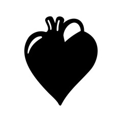 Stylized anatomical heart illustration conveying themes of love and health focus