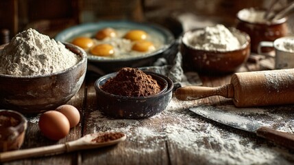 Baking scene with natural imperfections emphasized