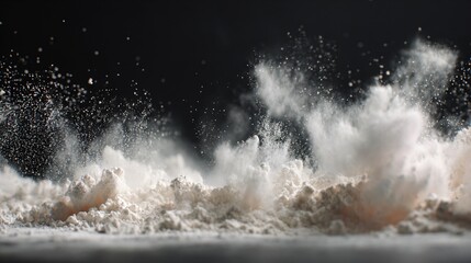 Close-up of flour dust suspended in air