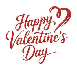 Obraz premium Valentines Day Greeting with Red Heart on White Background