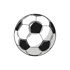 Naklejka premium Classic black and white soccer ball in motion illustration
