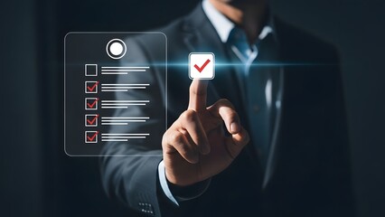 Businessman interacting with futuristic digital interface