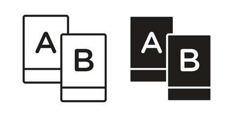 A B testing icons. silhouette icon vector flat illustration on white background. line art icons © Hunt