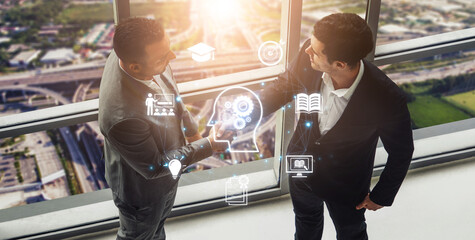 Concept of education and continuous learning. A network of e-learning resources for training, acquiring knowledge, and developing new skills for personal and professional growth. Fermion