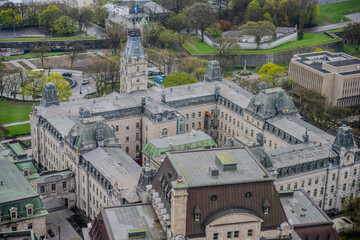 Fototapeta premium Aerial view of the Parliament Building of Quebec