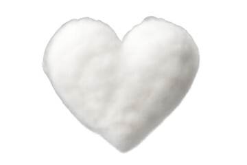 Fototapeta premium White fluffy heart shape cloud with transparent background