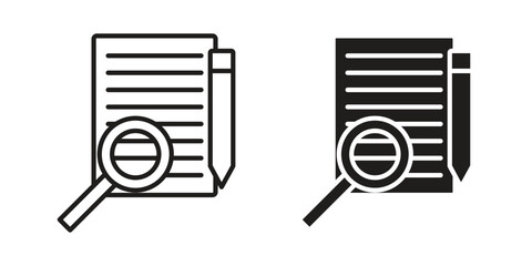 Defining icons. silhouette icon vector flat illustration on white background. line art icons