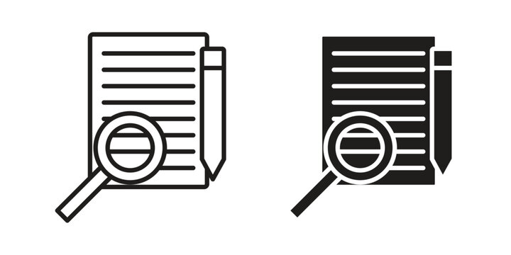 Defining icons. silhouette icon vector flat illustration on white background. line art icons