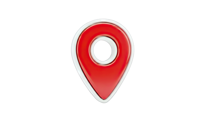 Red Location Pin Icon on White Background