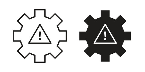 Failure icons. silhouette icon vector flat illustration on white background. line art icons