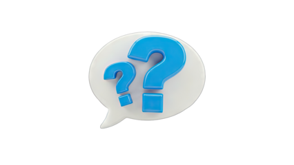 Question Marks in Speech Bubble on White Background