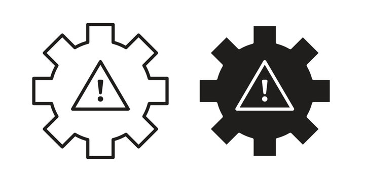 Failure icons. silhouette icon vector flat illustration on white background. line art icons