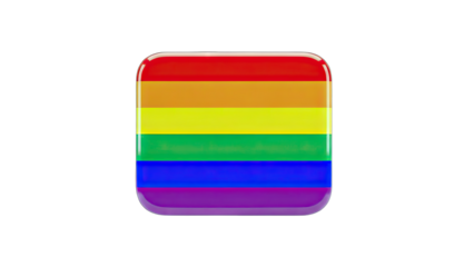 Rainbow Flag Icon on White Background