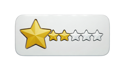Rating Stars on White Background