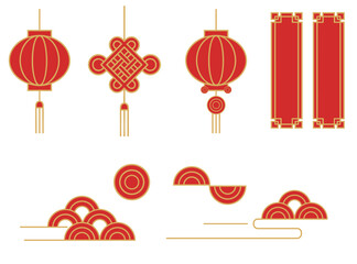 Chinese New Year Decoration Set Vector
