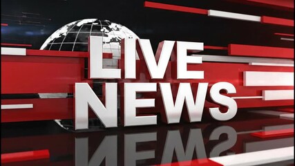 Live News Broadcast - Global Breaking News Coverage with World Globe and Abstract Graphics