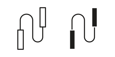 Jump rope icons. silhouette icon vector flat illustration on white background. line art icons © Hunt